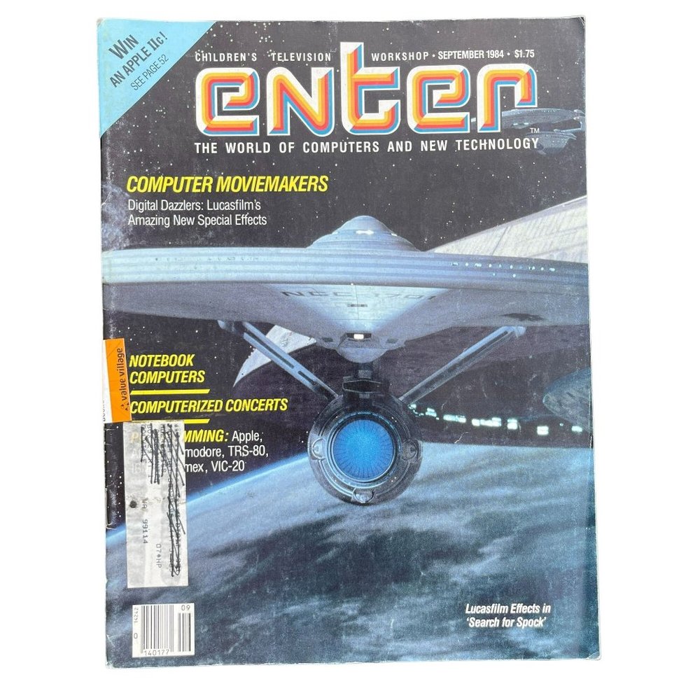 Vintage 1984 Enter Magazine Star Trek Tech Lucas‎ Films Collectible